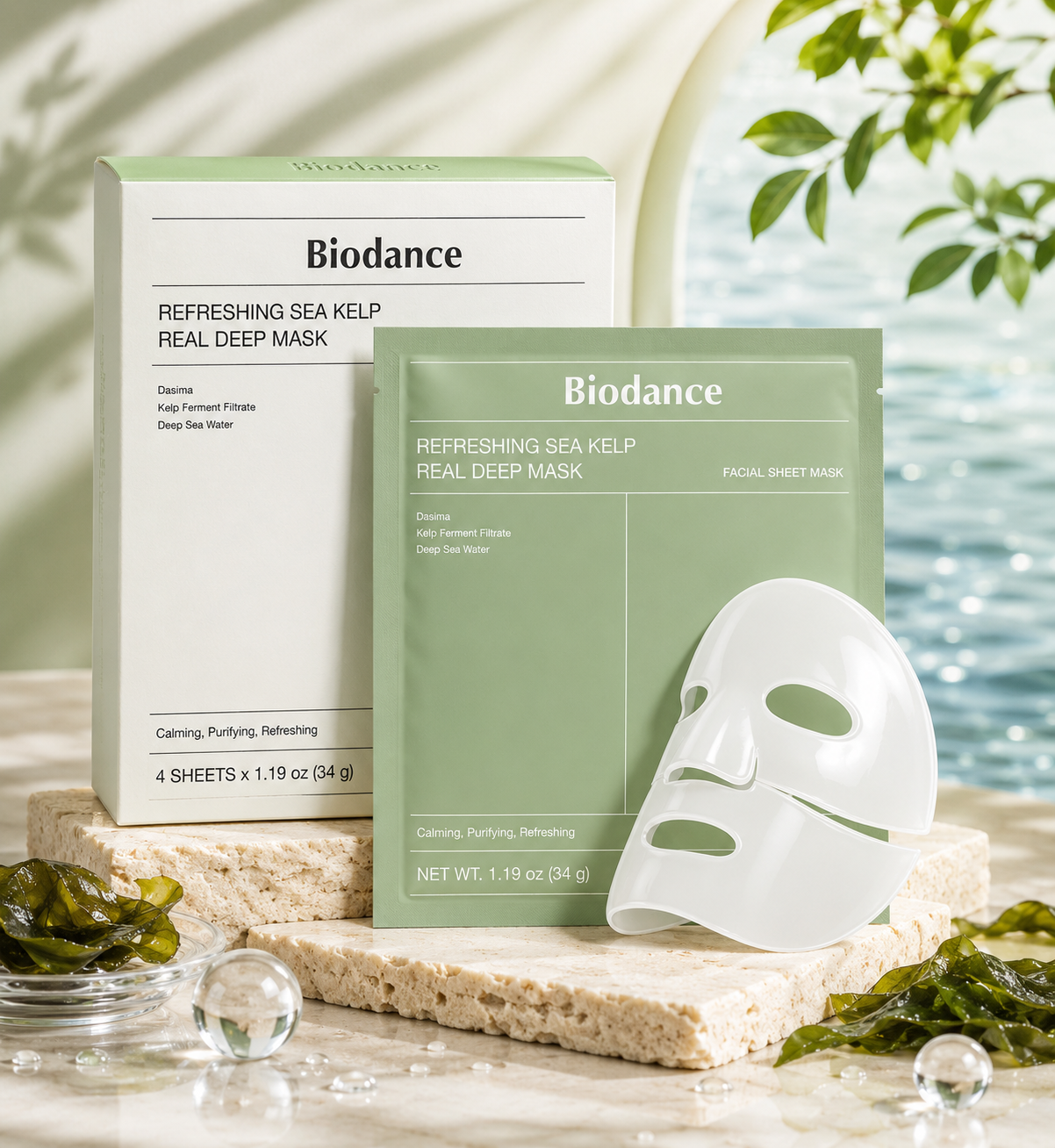 Biodance - Refreshing Sea Kelp Real Deep Mask (34g x 4pcs)