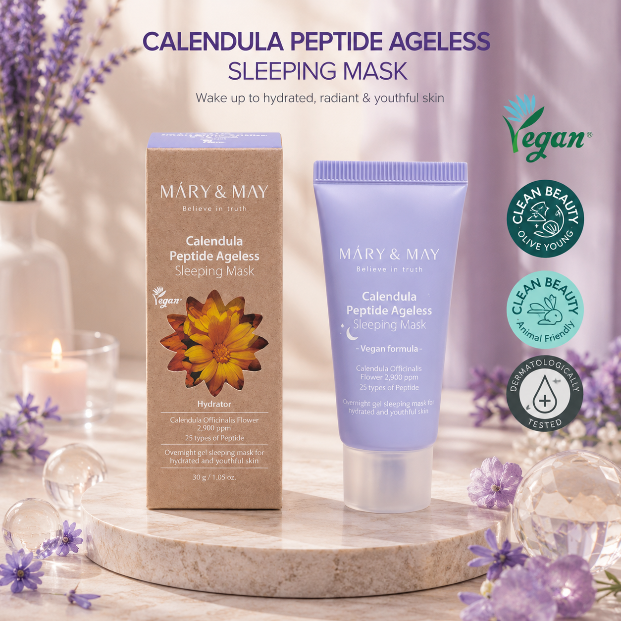 Mary&May - Vegan Calendula Peptide Ageless Sleeping Mask 30g