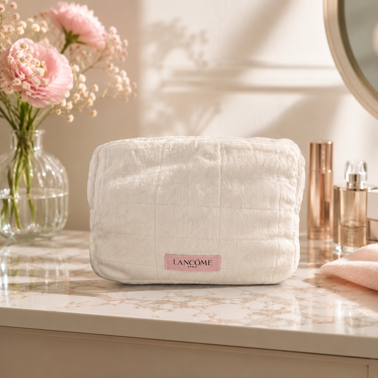 Lancôme - White Soft Cosmetic Bag for Holiday