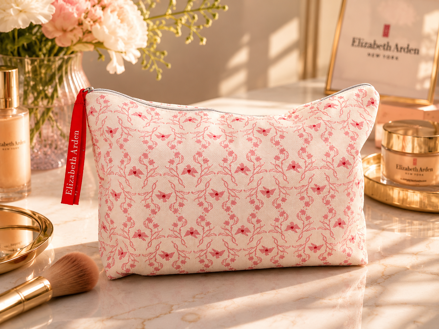 Elizabeth Arden - Travel Size Beauty Pink Bag for Makeup.